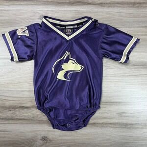 Infant Colosseum Washington Huskies Purple Husky Football Jersey Bodysuit 0-12 m